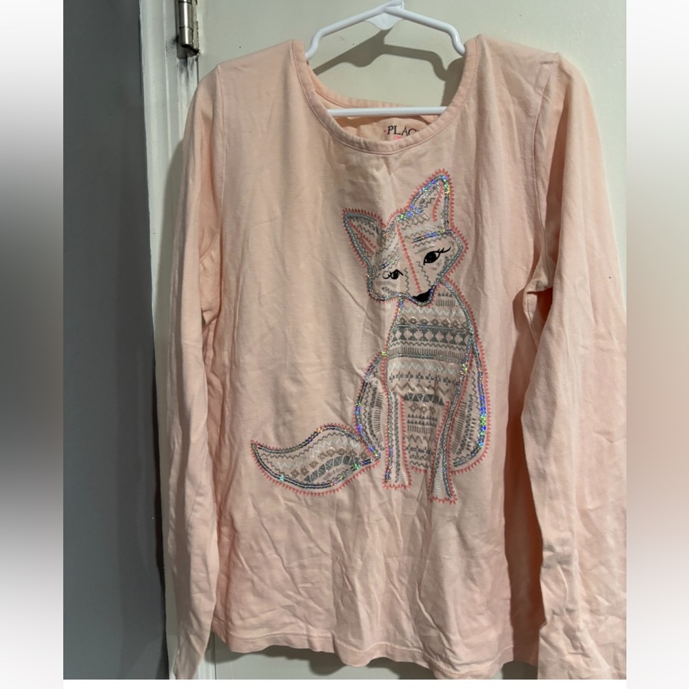 Place Kids Light Pink Fox Long Sleeve Tee